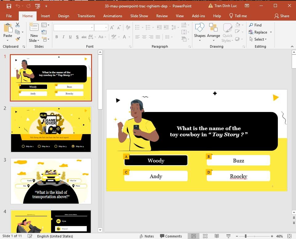 mẫu Powerpoint trắc nghiệm đẹp 32