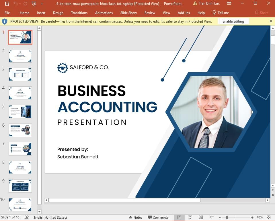 Mẫu Powerpoint cho khóa luận tốt nghiệp ngành Kế toán 4