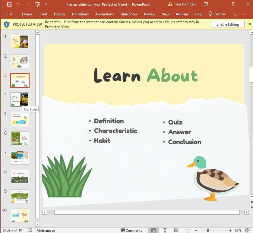 mẫu slide động vật 4