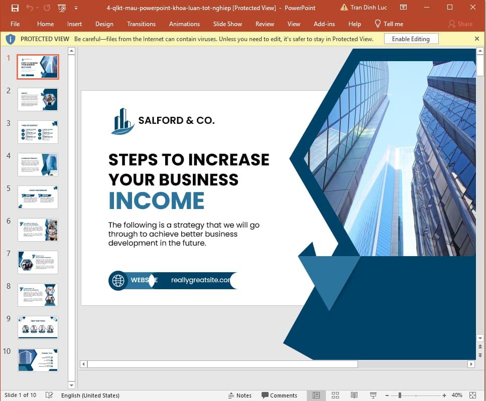 Mẫu slide tốt nghiệp ngành Quản lý kinh tế 4