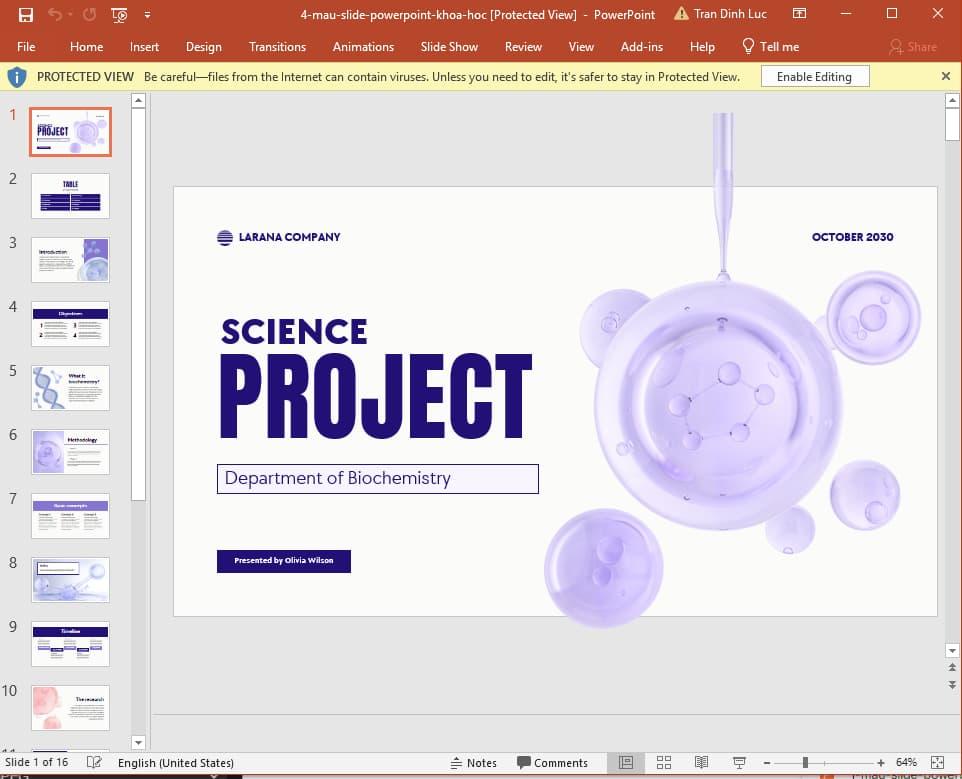 mẫu slide powerpoint đẹp về hóa học 4