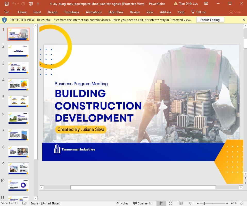 Mẫu KLTN Powerpoint ngành Xây dựng 4