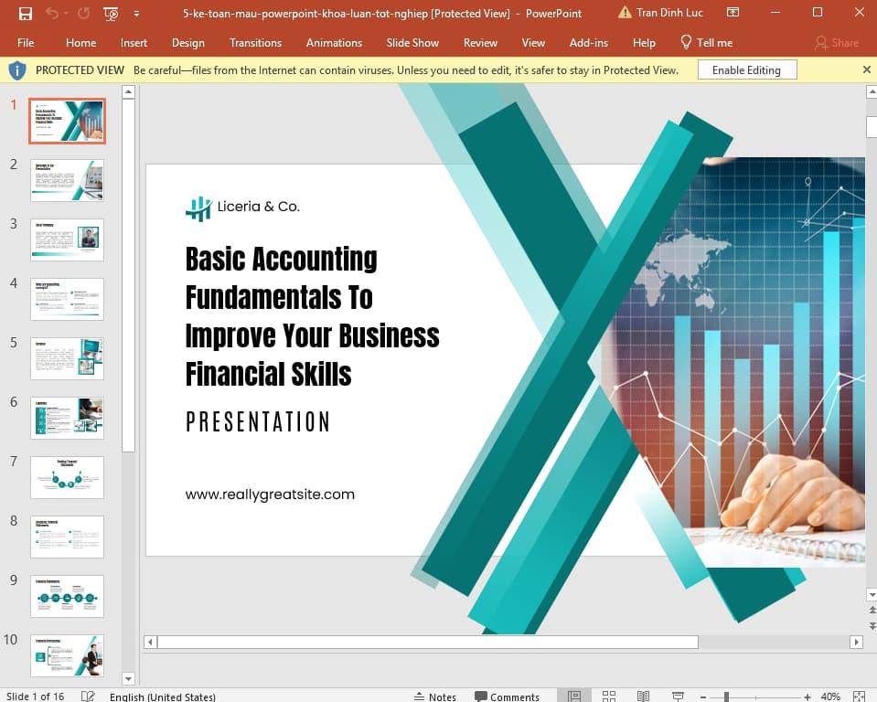 Mẫu Powerpoint cho khóa luận tốt nghiệp ngành Kế toán 5