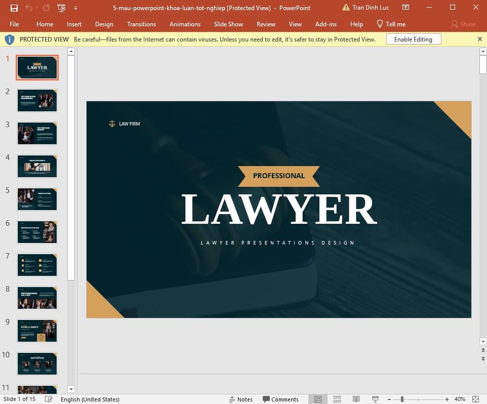 Mẫu Powerpoint KLTN ngành Luật 5