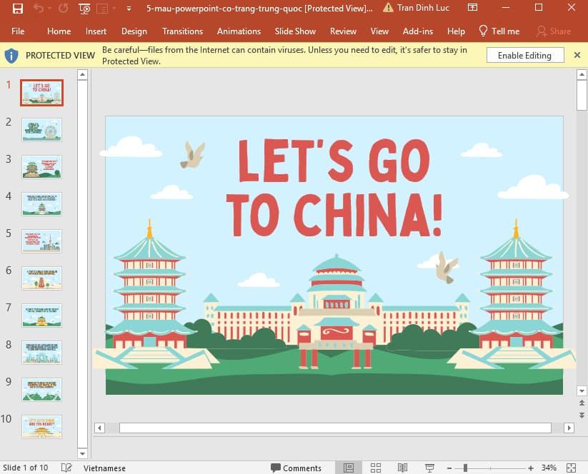 slide Powerpoint cổ trang Trung Quốc 5