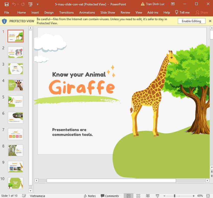 mẫu slide động vật 5