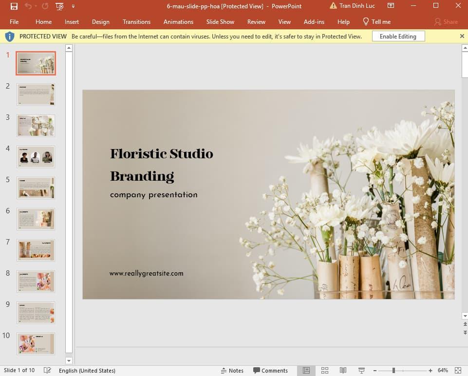 mẫu slide powerpoint hoa 6