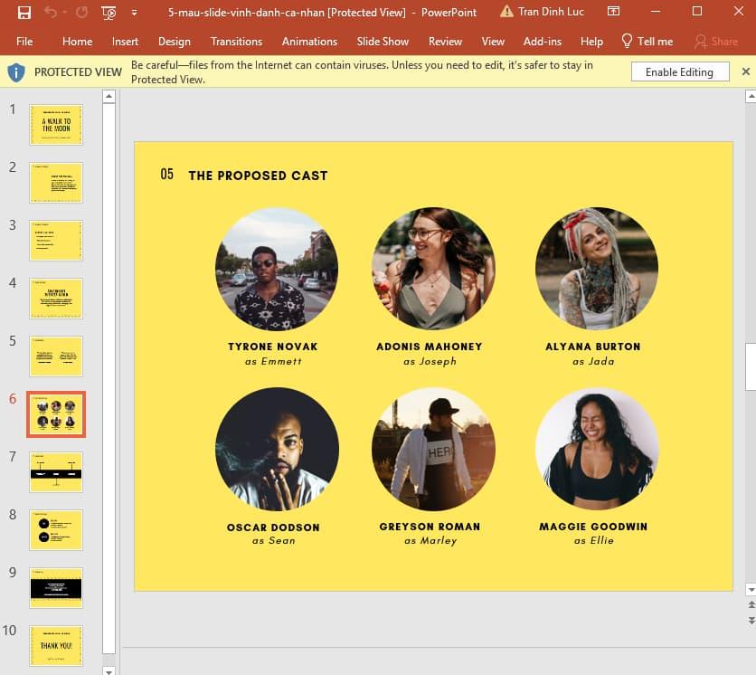 mẫu slide vinh danh cá nhân 5