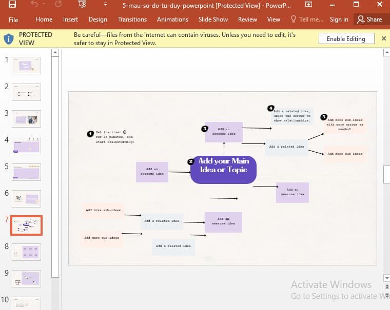 mẫu sơ đồ tư duy Powerpoint 5