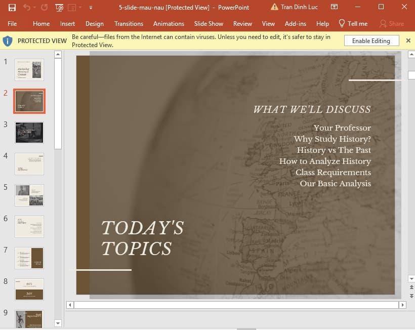 mẫu slide màu nâu 5