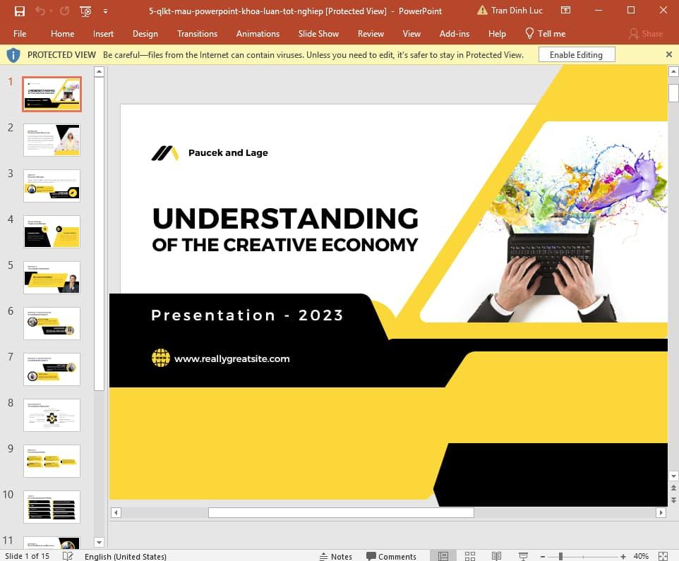 Mẫu slide tốt nghiệp ngành Quản lý kinh tế 5