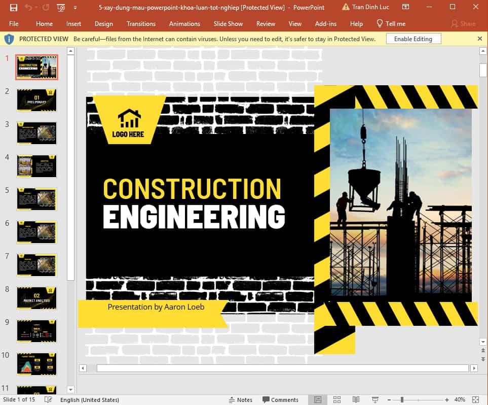 Mẫu KLTN Powerpoint ngành Xây dựng 5