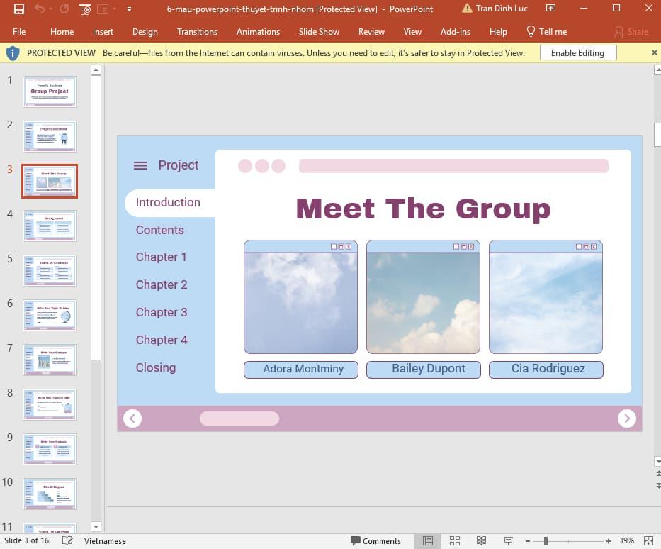 mẫu slide thuyết trình nhóm 6