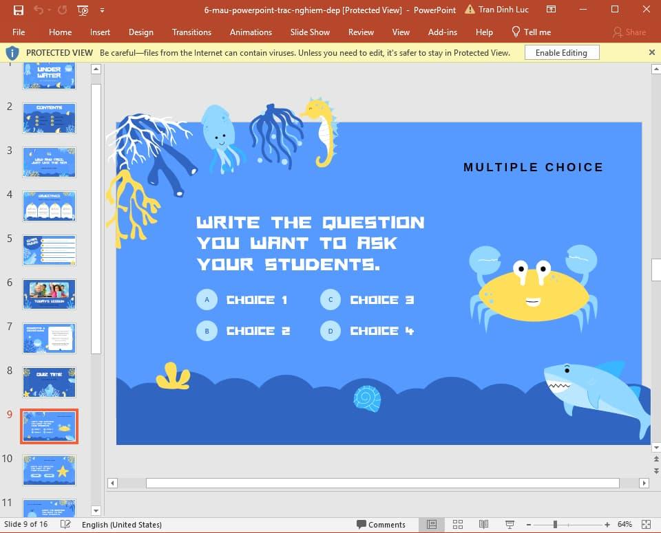 mẫu Powerpoint trắc nghiệm đẹp 14