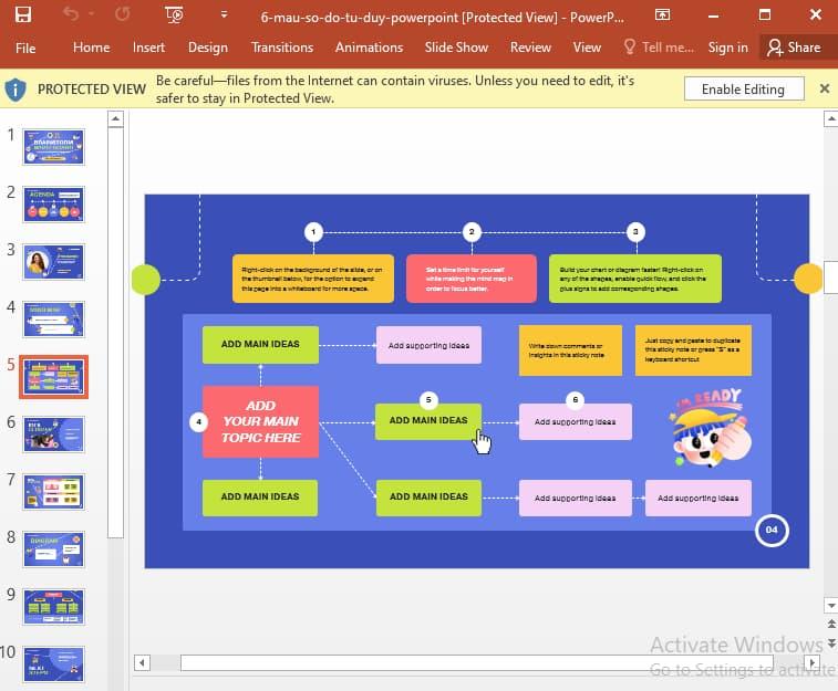 mẫu sơ đồ tư duy Powerpoint 6