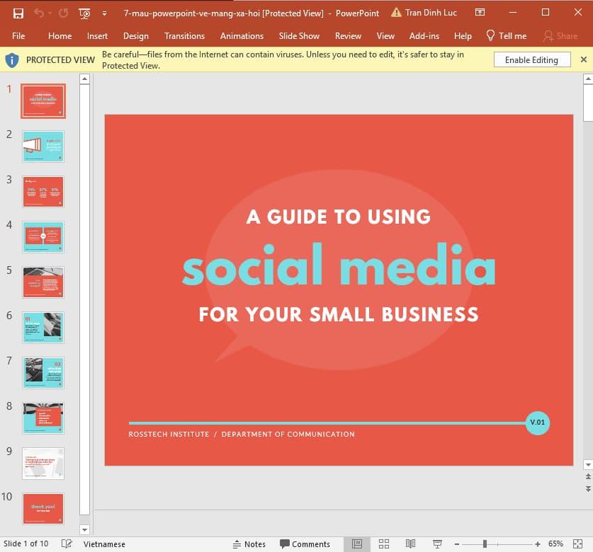 mẫu slide bài thuyết trình powerpoint về mạng xã hội 7