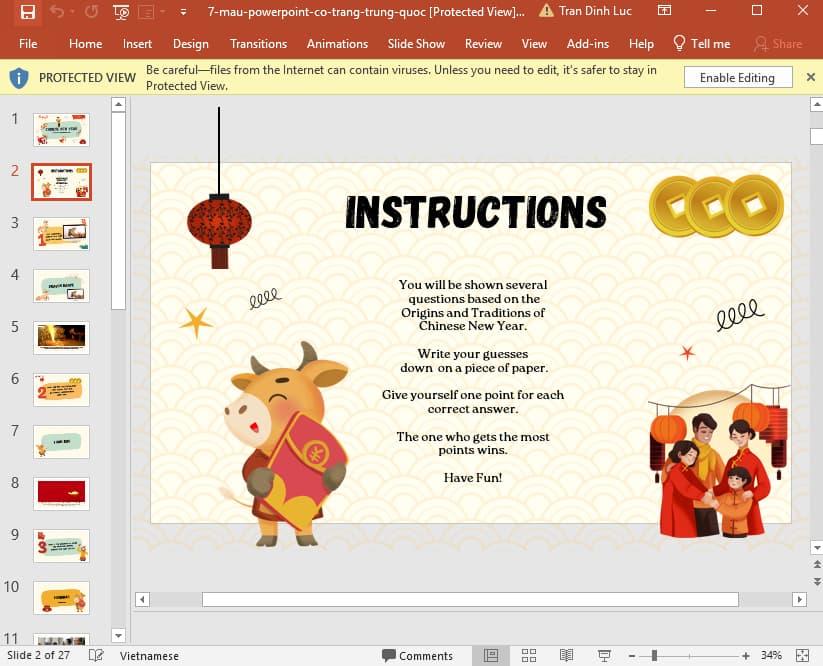slide Powerpoint cổ trang Trung Quốc 7