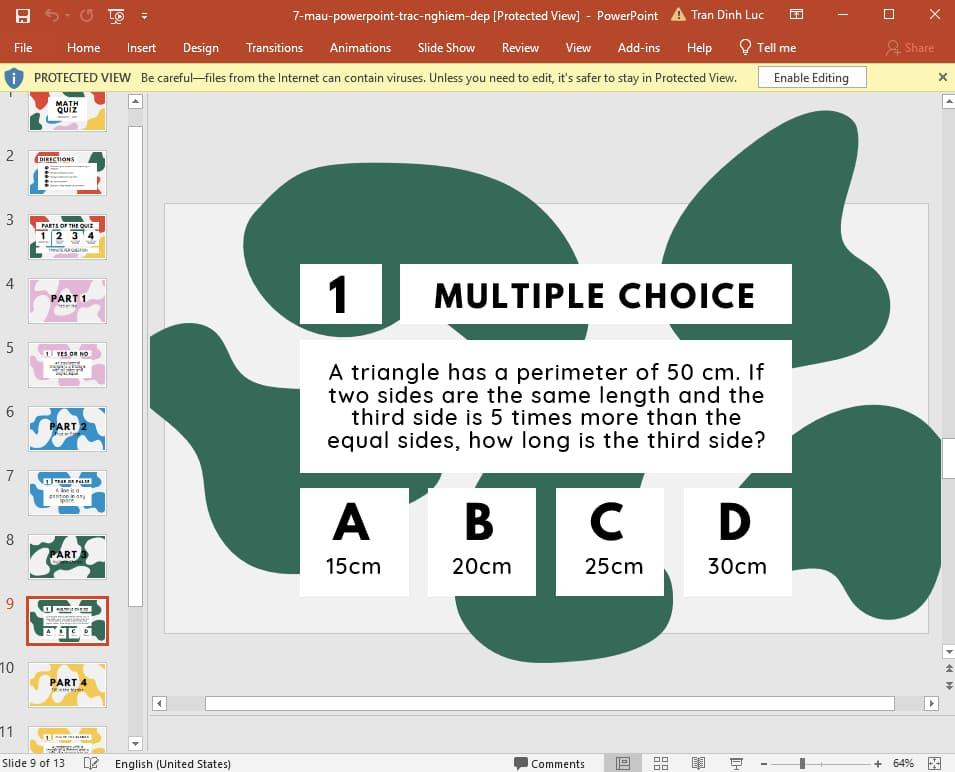 mẫu Powerpoint trắc nghiệm đẹp 16