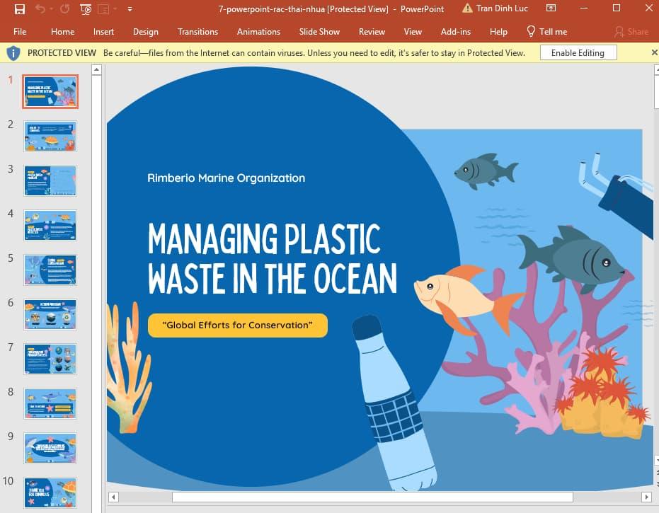 mẫu powerpoint về rác thải nhựa 7