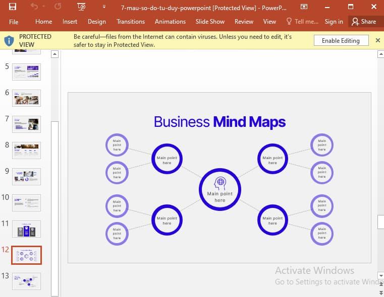 mẫu sơ đồ tư duy Powerpoint 7