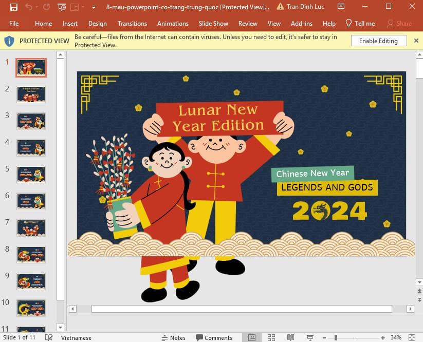 slide Powerpoint cổ trang Trung Quốc 8