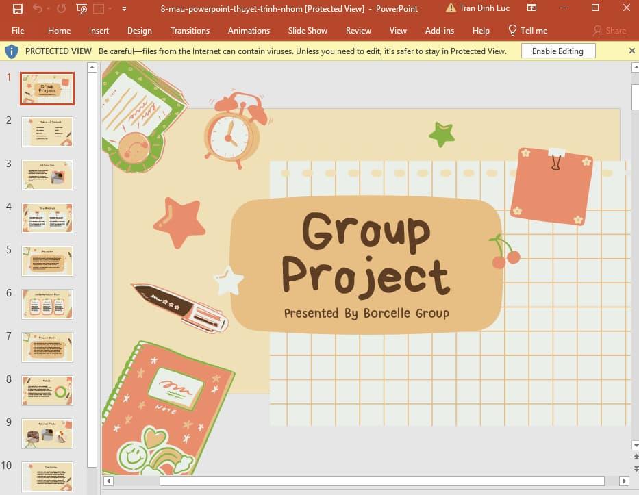 mẫu slide thuyết trình nhóm 8