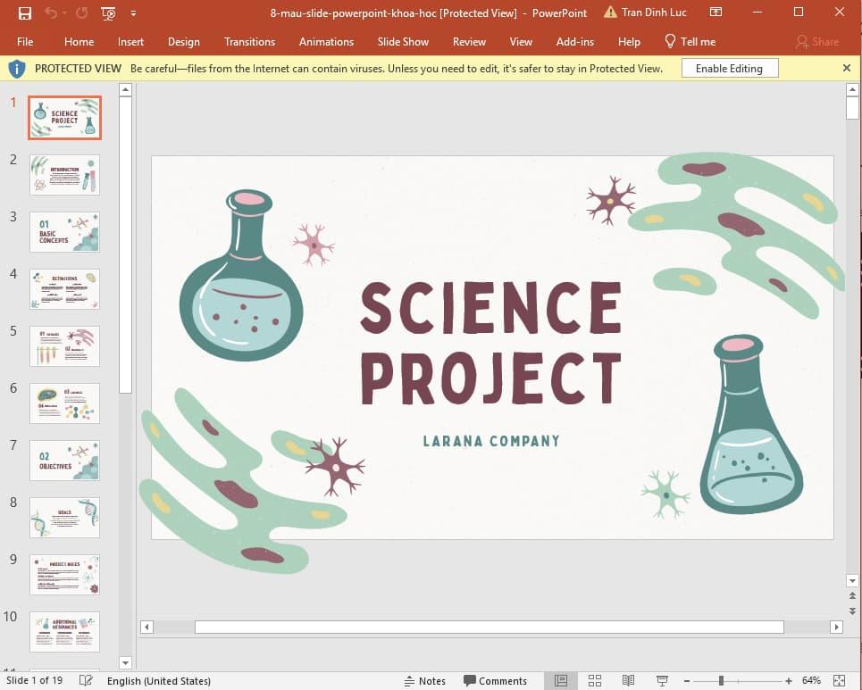 mẫu slide powerpoint đẹp về hóa học 8