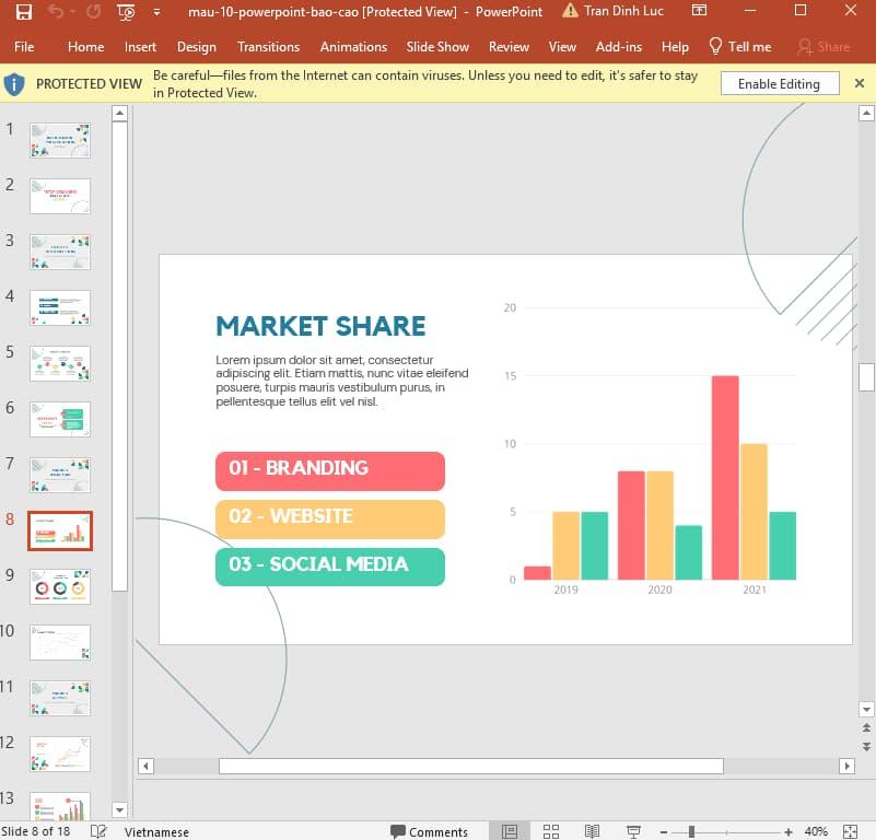 mẫu Powerpoint báo cáo 3