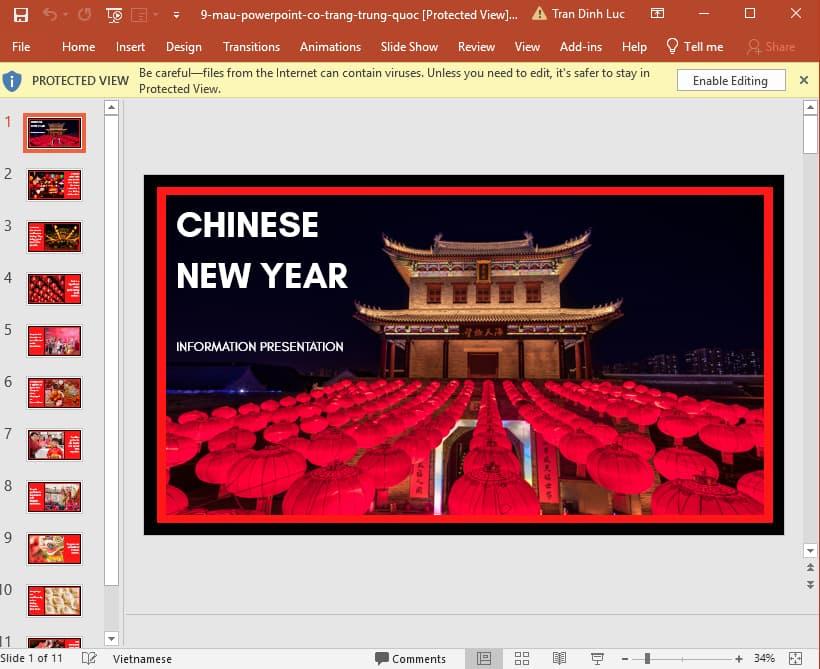 slide Powerpoint cổ trang Trung Quốc 9