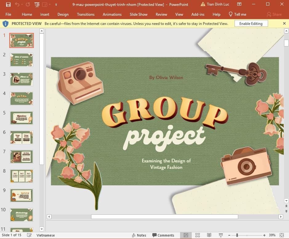 mẫu slide thuyết trình nhóm 9