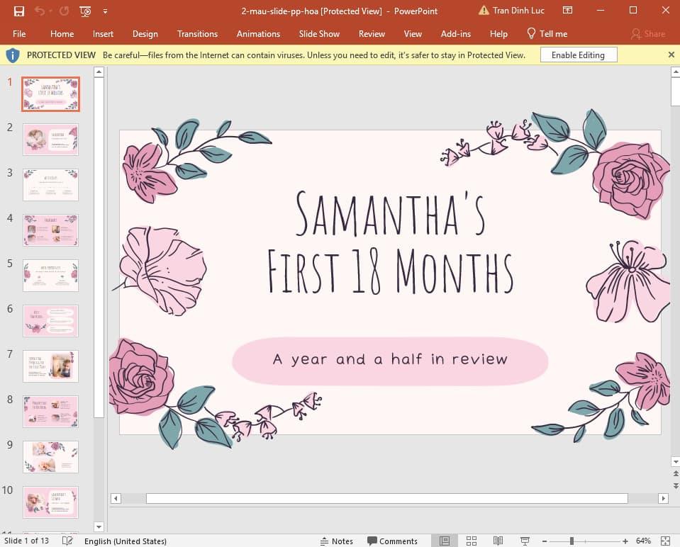 mẫu slide powerpoint hoa 2