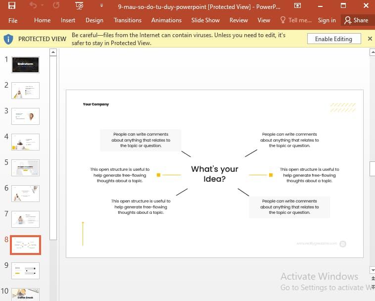 mẫu sơ đồ tư duy Powerpoint 9