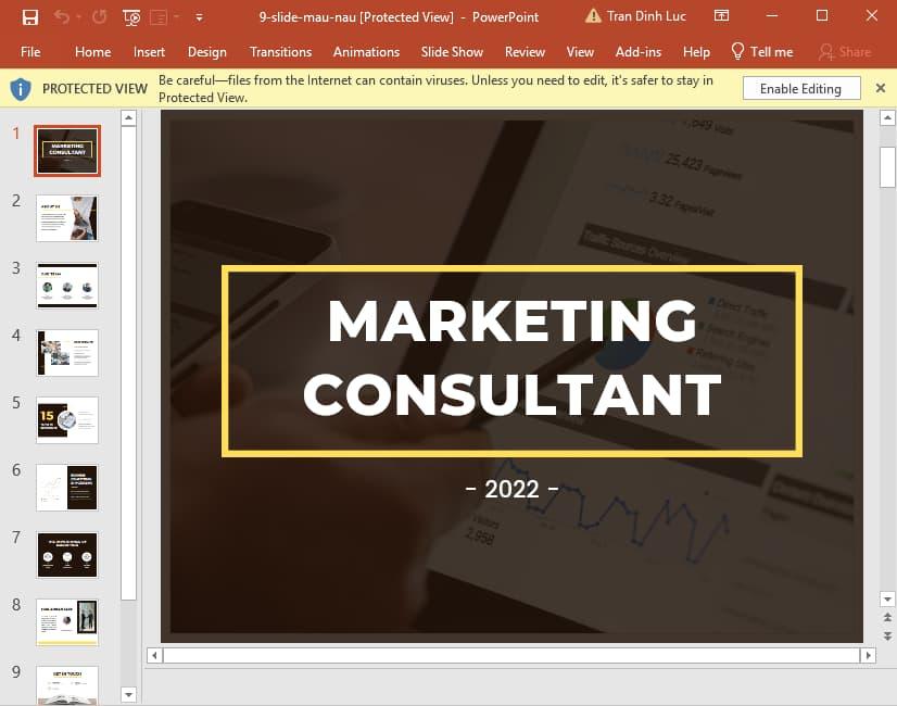 mẫu slide màu nâu 9