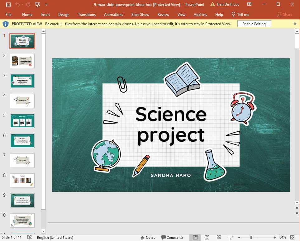 mẫu slide powerpoint đẹp về hóa học 9