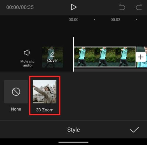 Áp dụng hiệu ứng zoom 3D cho bức ảnh đó