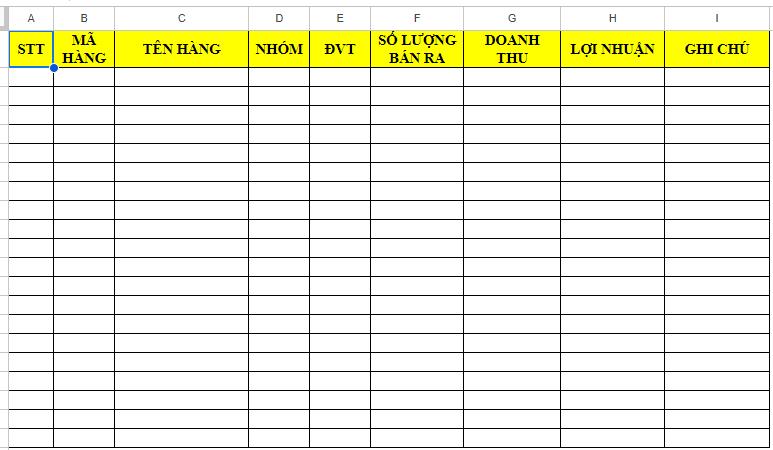 Bảng báo cáo doanh thu dùng cho nhà phân phối văn phòng phẩm