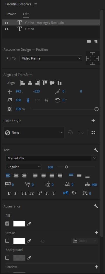 Cách làm chữ chạy trên Adobe Premiere 9