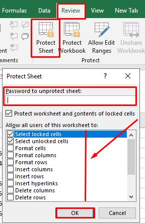 cách khóa sheet trong excel