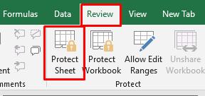 Protect Sheet trong Excel