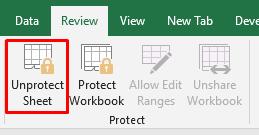 Xóa mật khẩu bảo vệ sheet