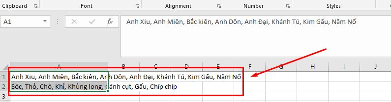 Bôi đen các dòng danh sách trên Excel
