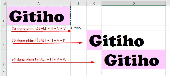 Dán giá trị ở định dạng gốc và giữ chiều rộng ô
