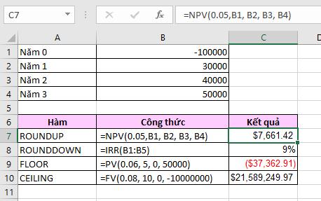 Các hàm Excel nâng cao trong kế toán