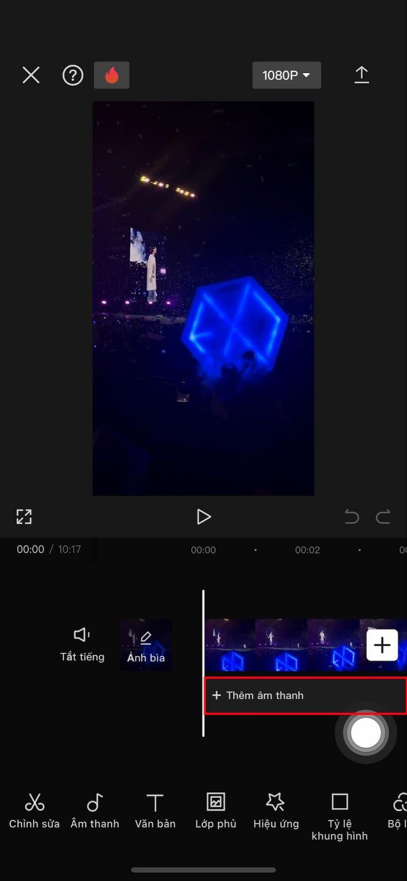 Cách chèn âm thanh vào video trên điện thoại 3