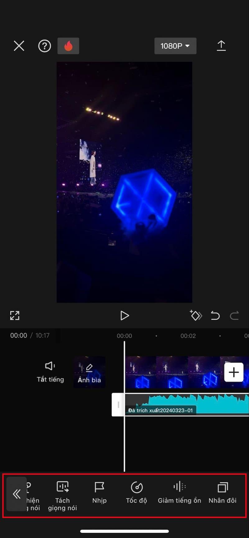 Cách chèn âm thanh vào video trên điện thoại 3