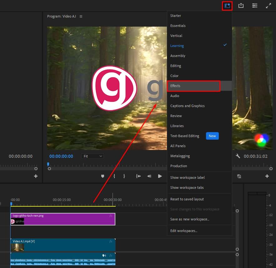 Cách chèn ảnh vào Adobe Premiere 8