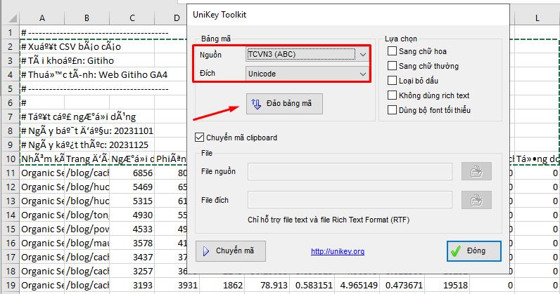 Cách chỉnh lỗi font chữ trong Excel bước 3