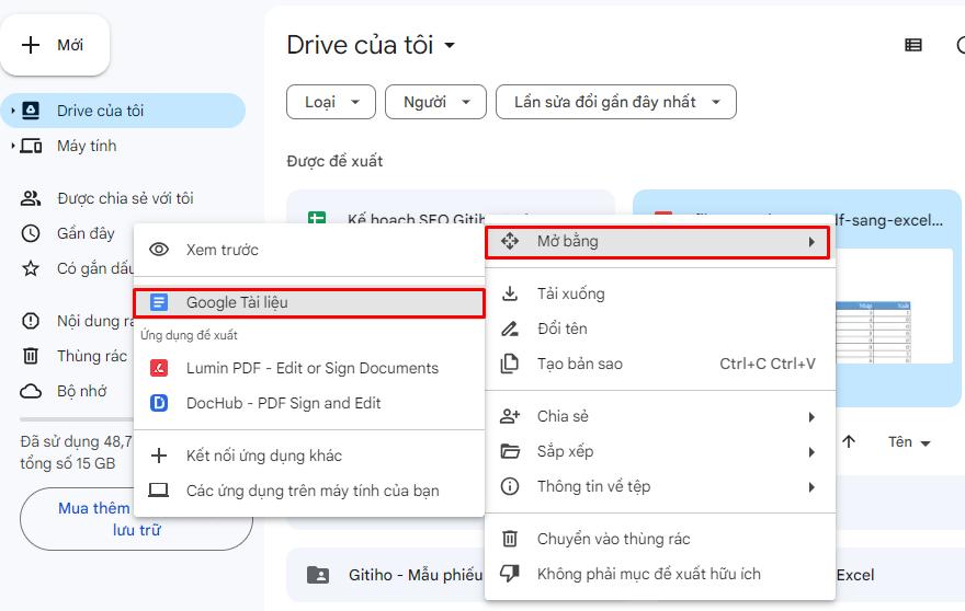 Cách chuyển PDF sang Word không bị lỗi font bằng Google Drive