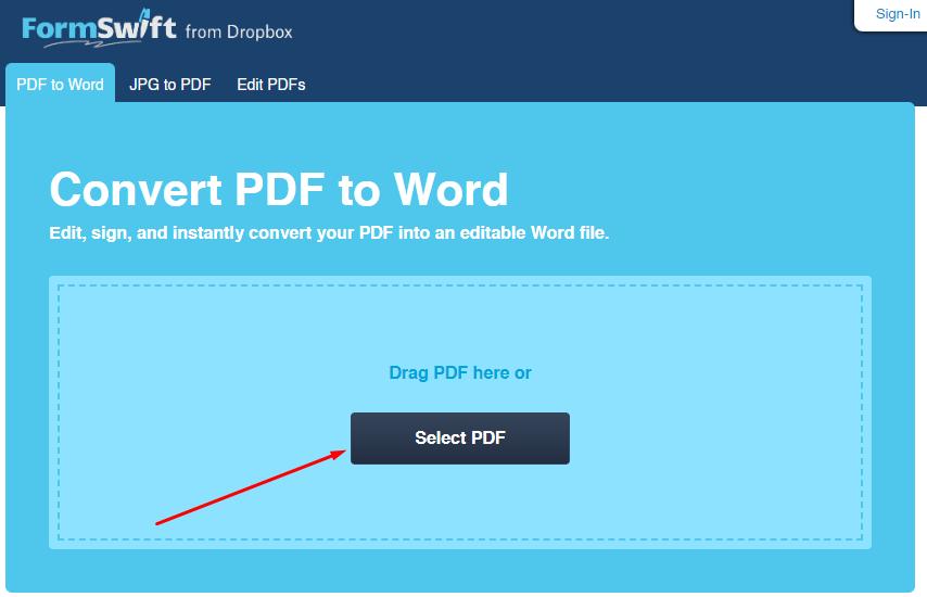 Cách copy PDF sang Word bằng phần mềm FormSwift