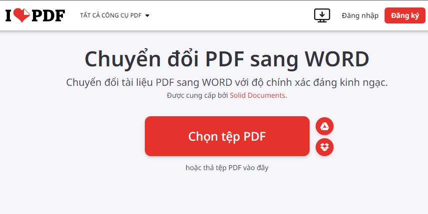 Cách copy PDF sang Word bằng phần mềm I love PDF